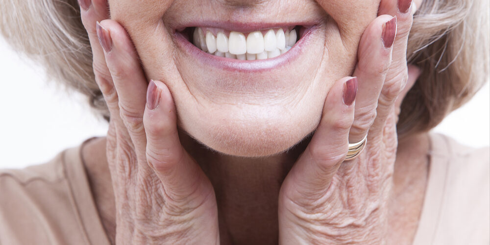 lady with dentures
